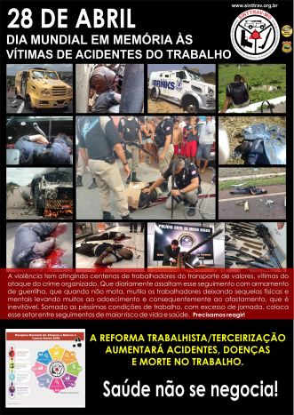 EM MEMORIA AS VITIMAS DE ACIDENTES DE TRABALHO