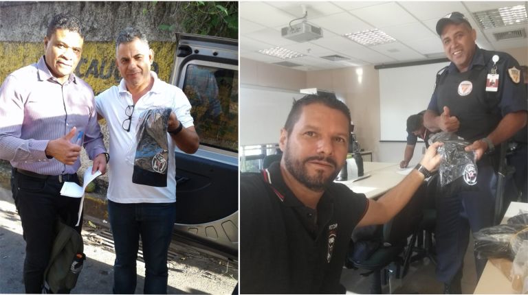 Diretores entregam brindes aos associados do SINTTRAV da PROSEGUR eTRANSFEDERAL 