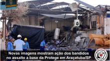 Novas imagens mostram a��o dos bandidos no assalto Protege Ara�atuba SP