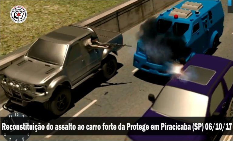 Reconstitui��o do assalto ao carro forte da Protege em Piracicaba (SP)
