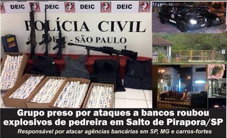 Criminosos presos por ataques a bancos, roubou explosivos de pedreira em Salto de Pirapora-SP